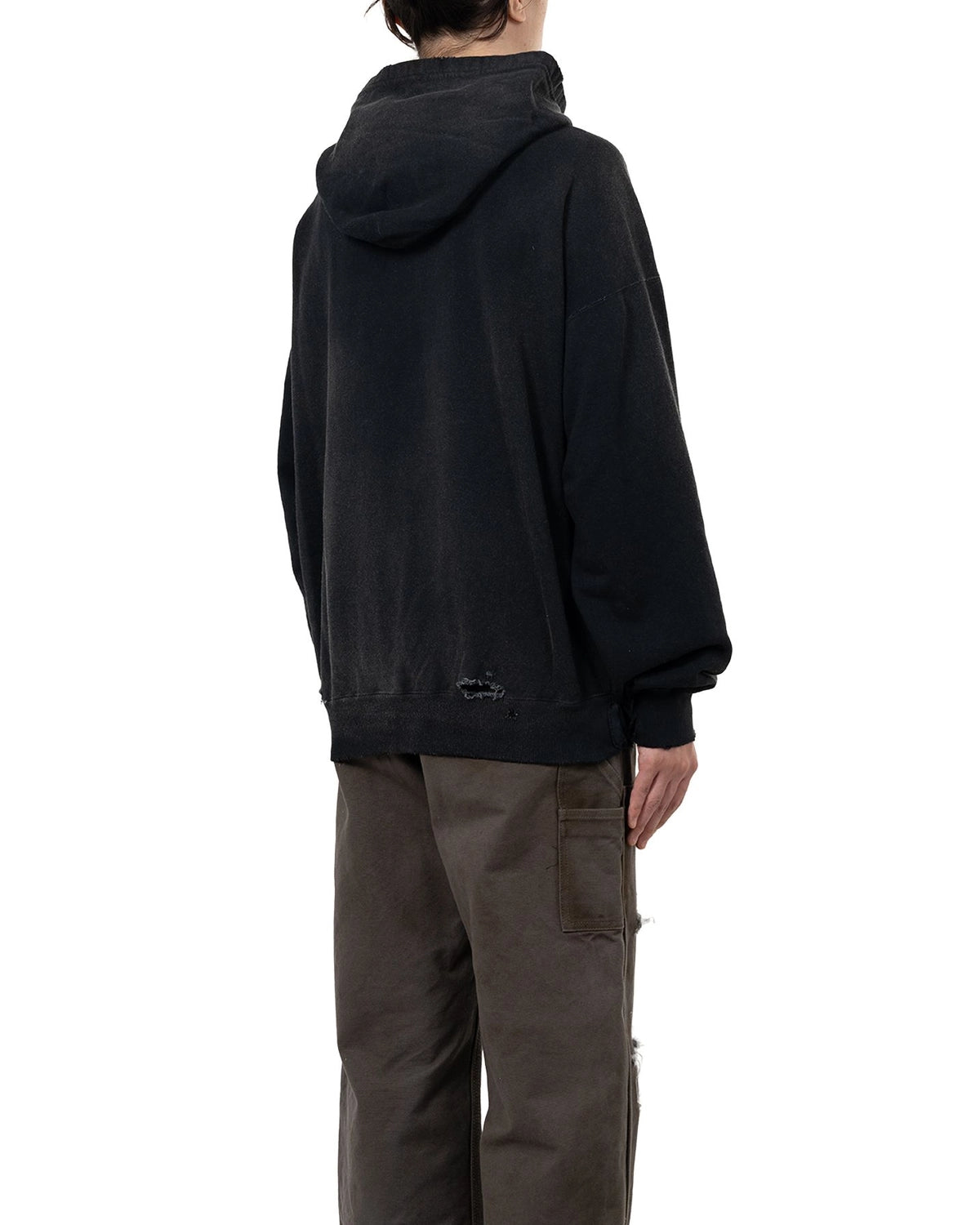 KAMIYA / Distressed Henry Neck Hoodie (G15HD077)