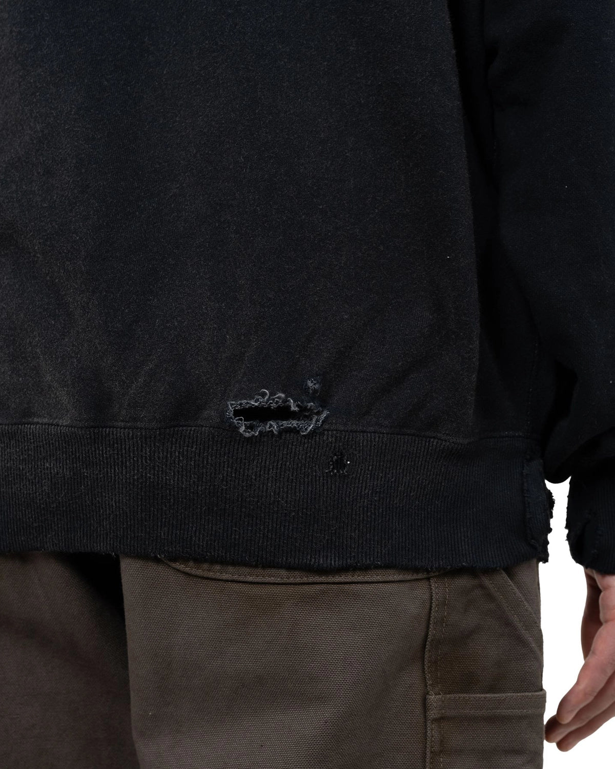 KAMIYA / Distressed Henry Neck Hoodie (G15HD077)