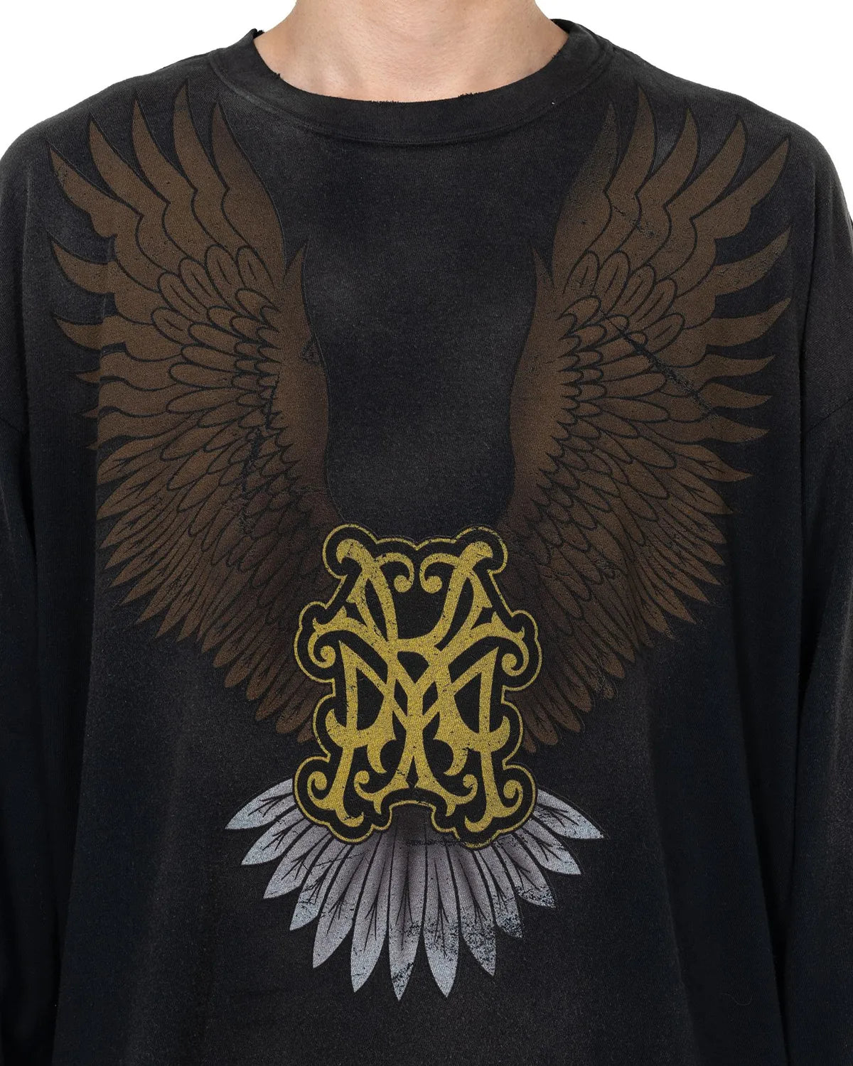 KAMIYA / "KMY Eagle" Distressed L/S T-shirt (G15LT082)