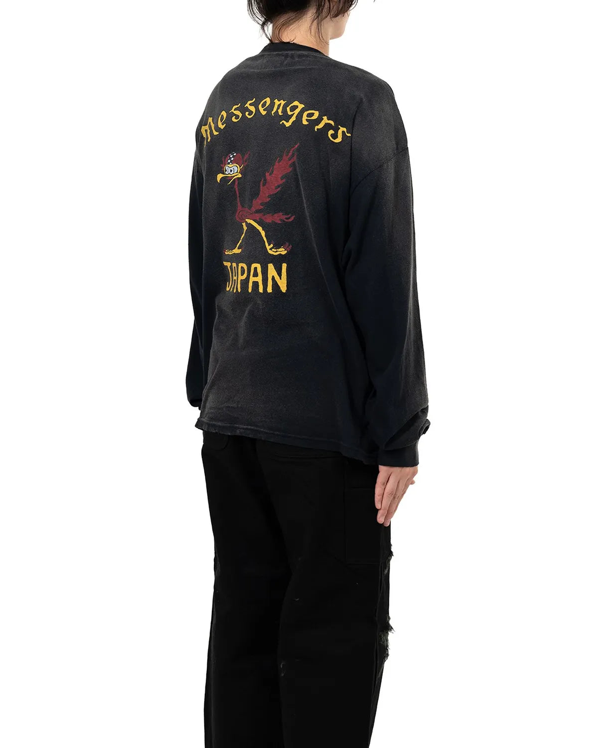KAMIYA / "Messenger Bird" Distressed Pocket L/S T-shirt (G15LT086)