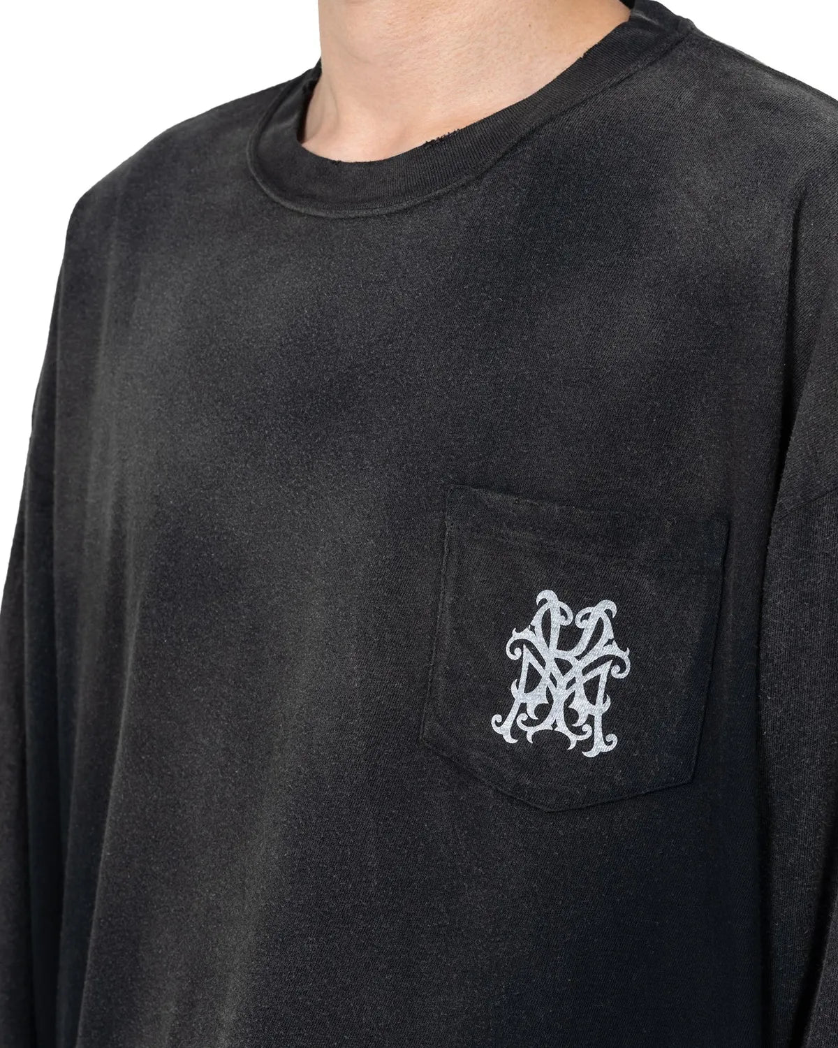 KAMIYA / "Messenger Bird" Distressed Pocket L/S T-shirt (G15LT086)