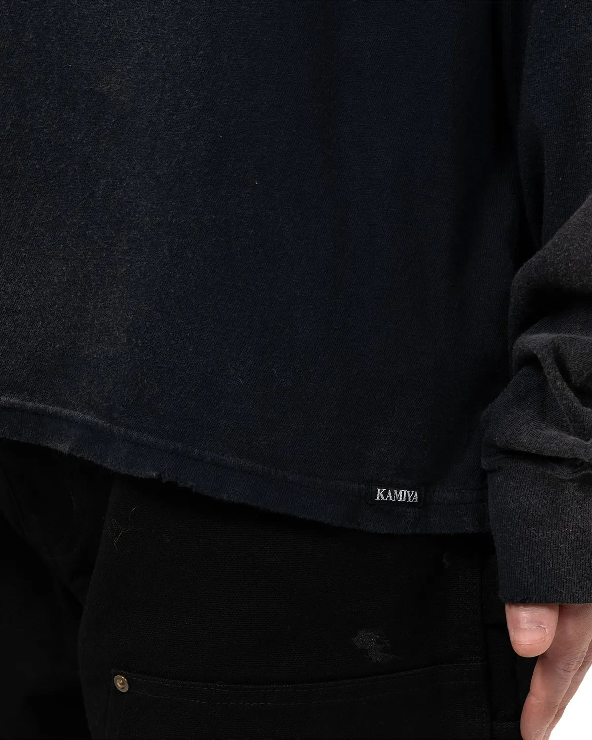 KAMIYA / "Messenger Bird" Distressed Pocket L/S T-shirt (G15LT086)