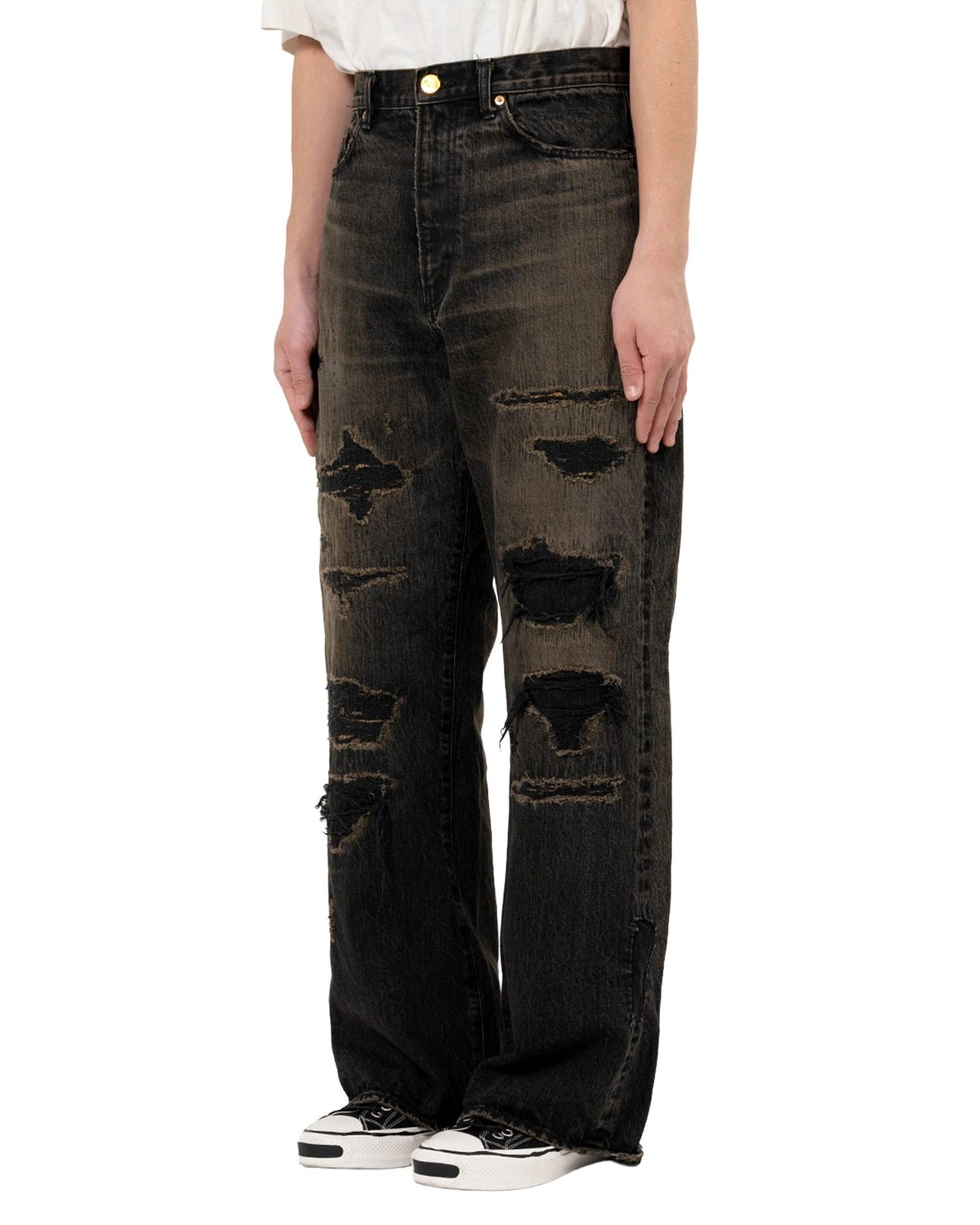 KAMIYA / BORO Bootcut Wide Denim Pants (G15PT053)