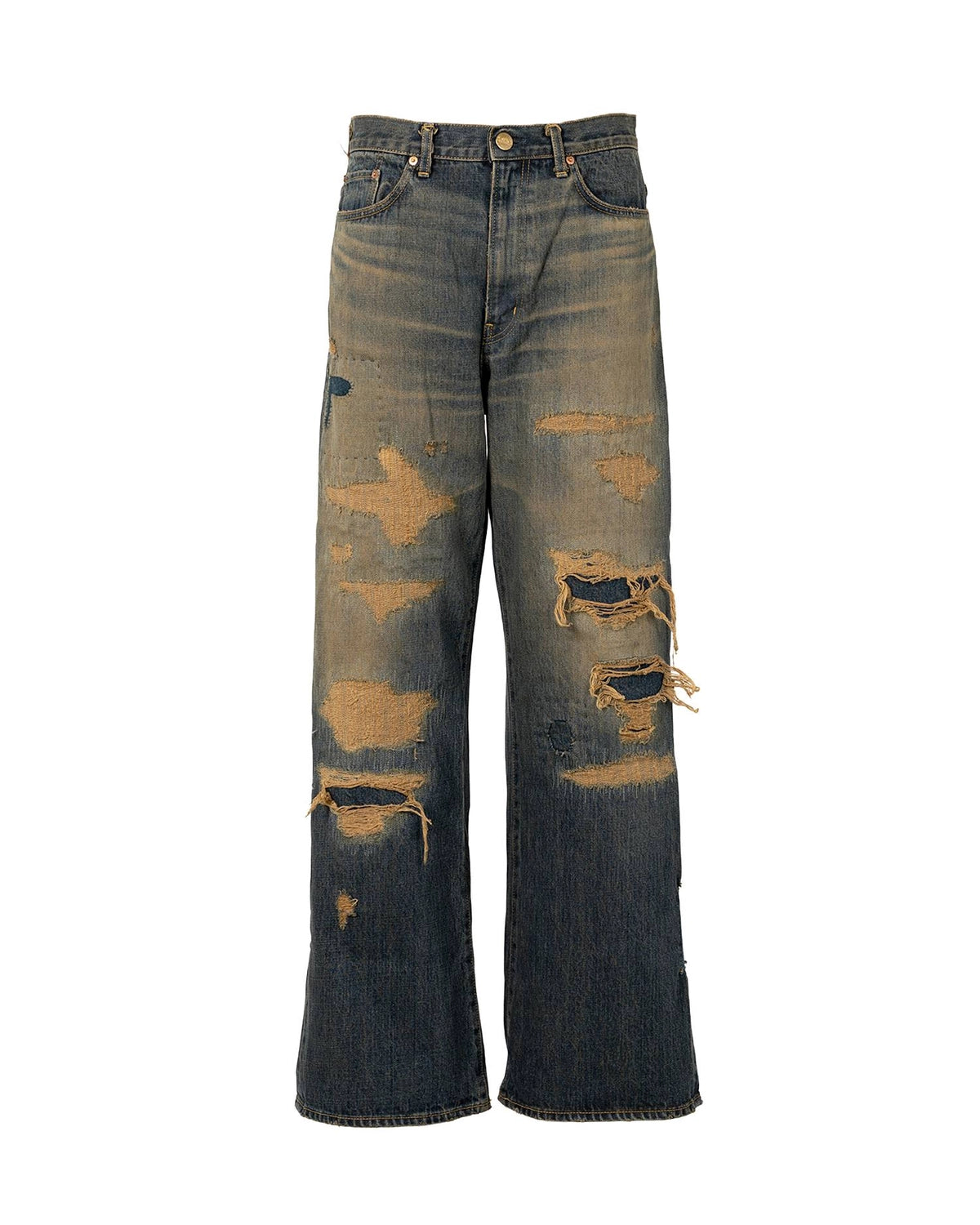 KAMIYA / BORO Bootcut Wide Denim Pants (G15PT053)