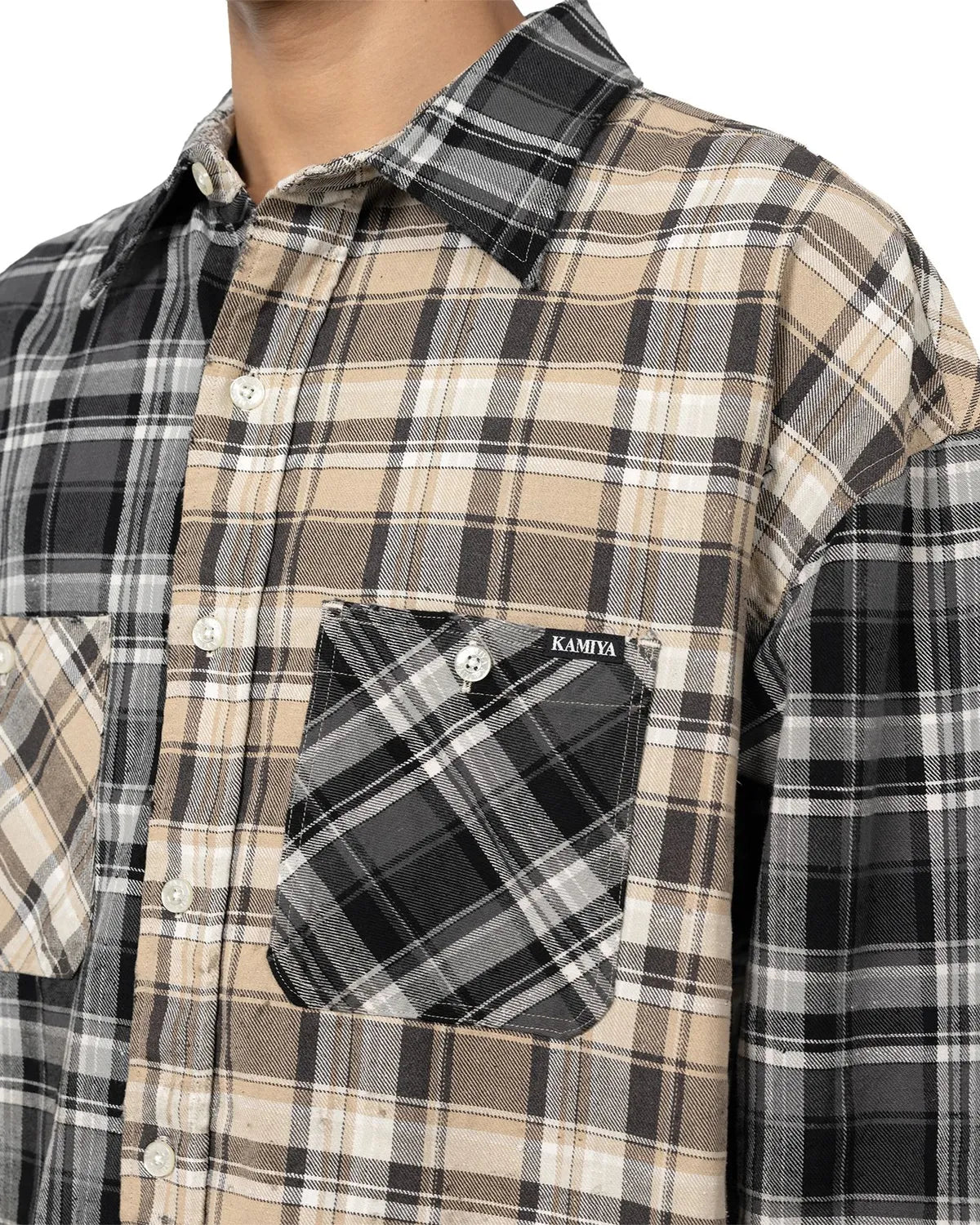 KAMIYA / Crazy Pattern Check Shirt (G15SH057)
