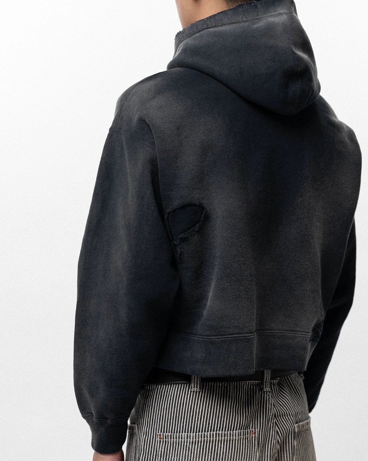 KAMIYA / Repaired Name Patch Zip Short Hoodie (G16HD070)