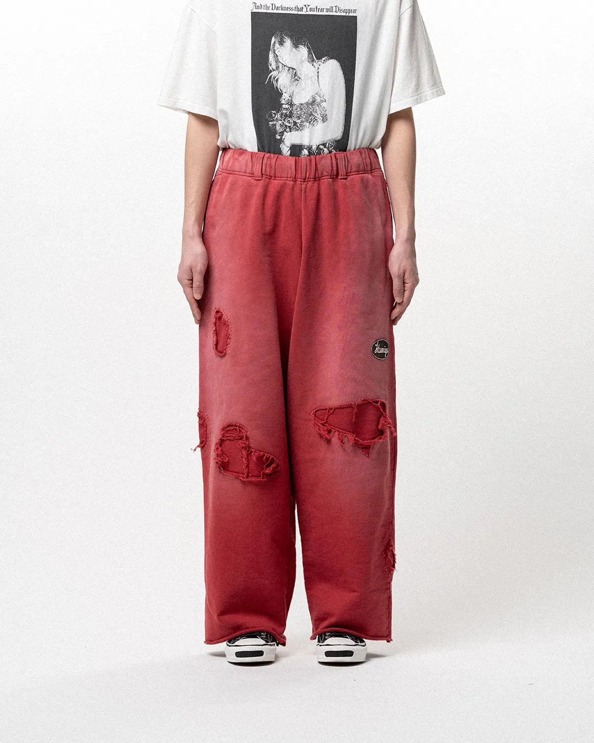 KAMIYA / Repaired Name Patch Wide Sweat Pants (G16PT071)