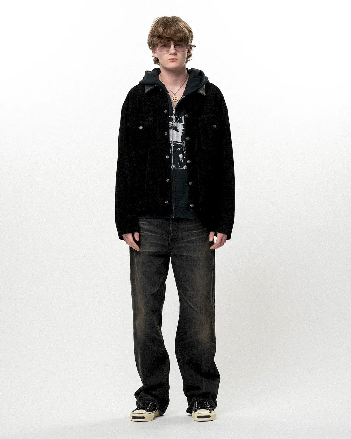 KAMIYA / Suede Trucker Jacket (G17BL014)