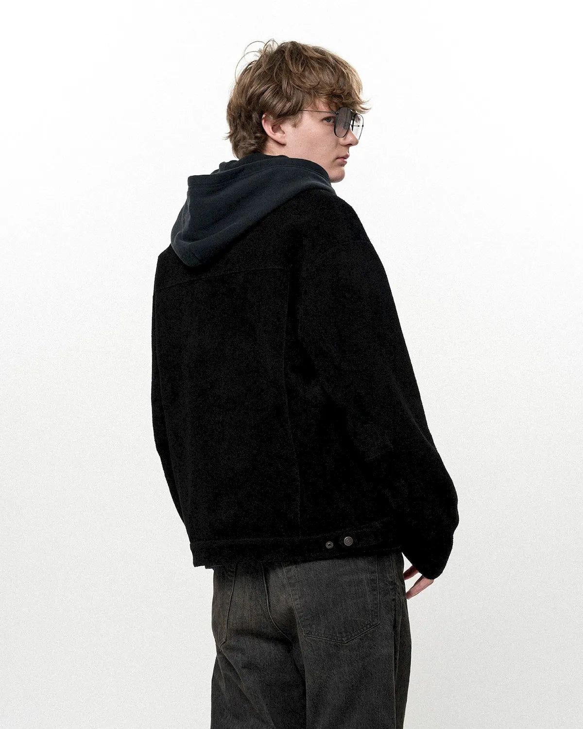 KAMIYA / Suede Trucker Jacket (G17BL014)