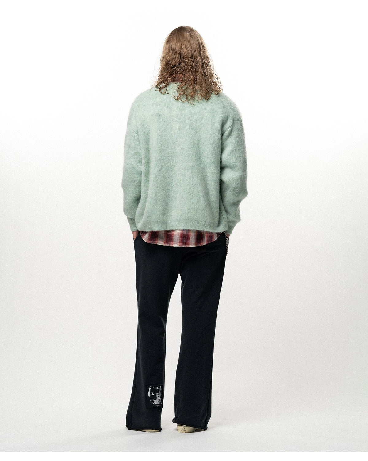 KAMIYA / Embroidered Shaggy Mohair Knit Cardigan (G17CD076)
