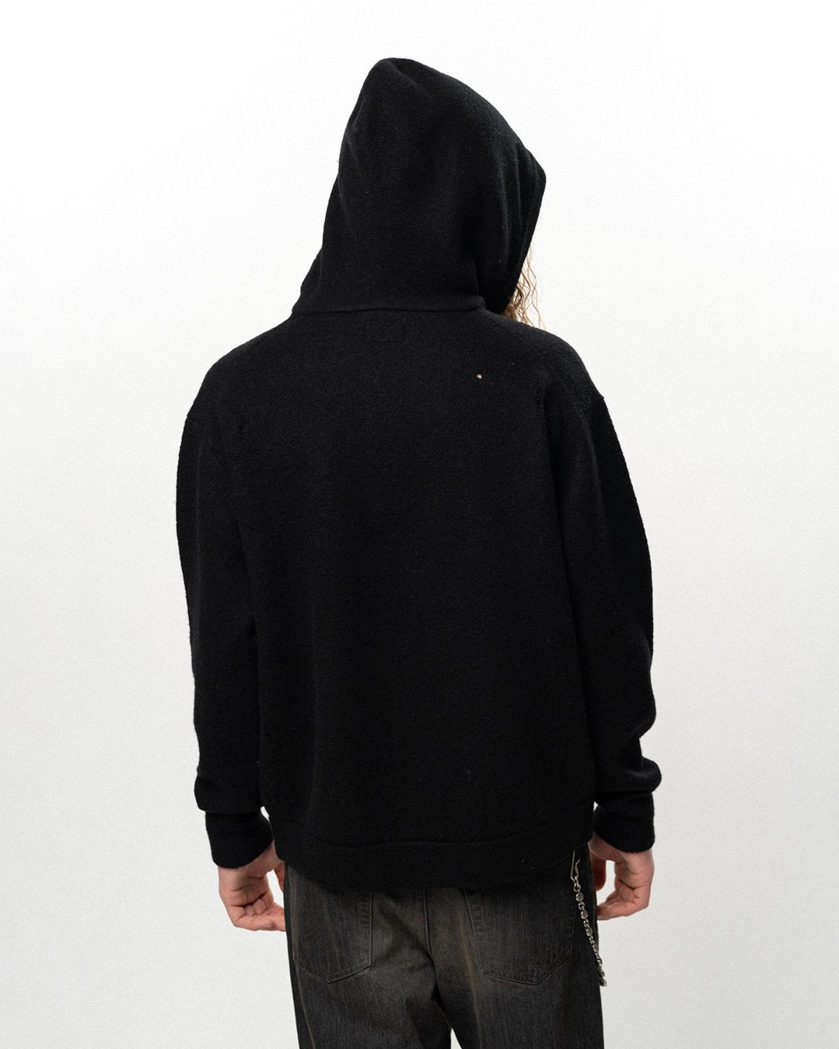 KAMIYA / Embroidered Felted Wool Knit Hoodie (G17HD083)