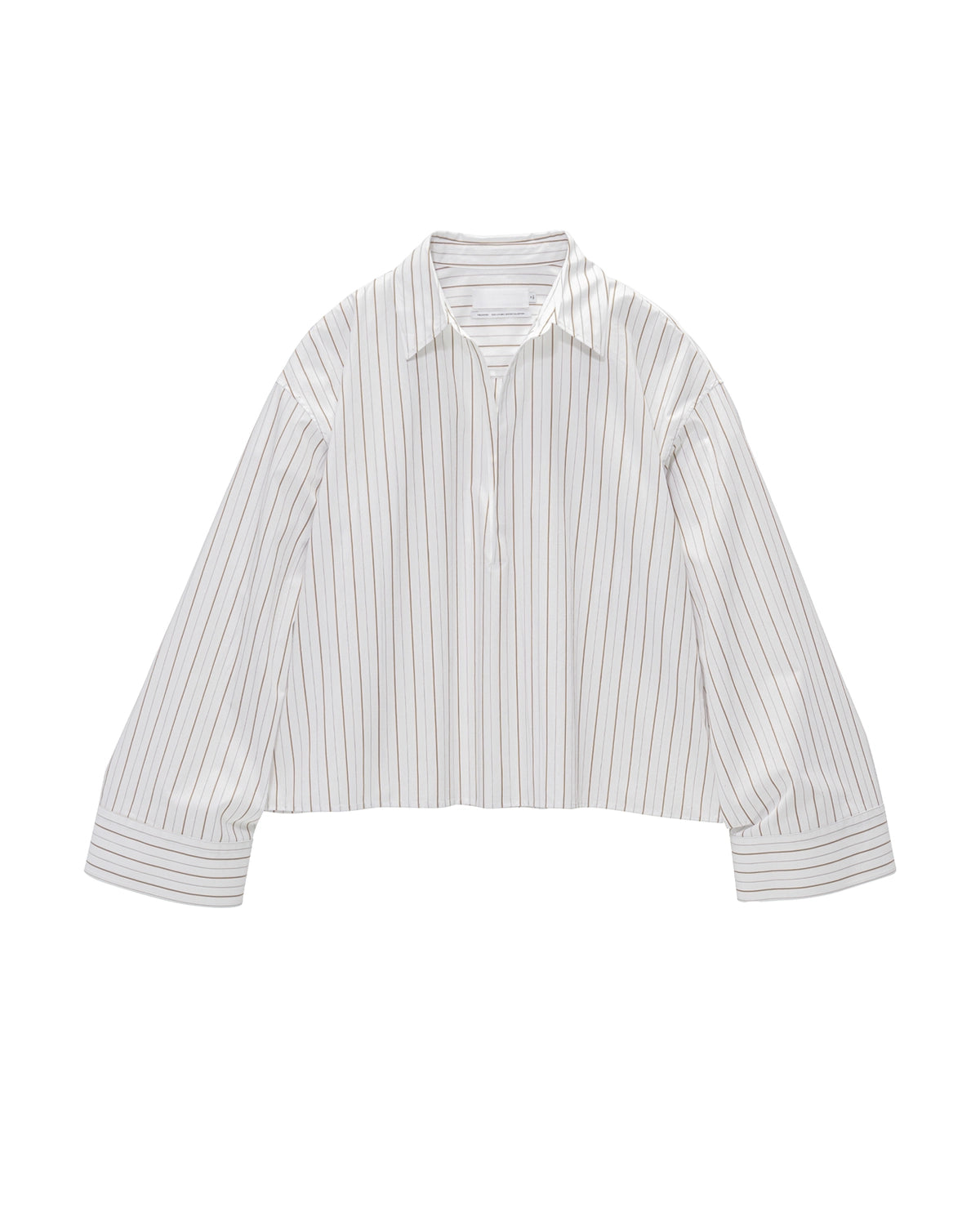 Graphpaper / SIDOGRAS Brown Stripe Short Skipper Blouse (GL263-50349)