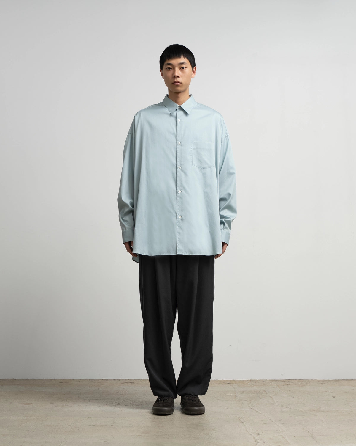 Graphpaper / Silicon Poplin Oversized Regular Collar Shirt (GM261-50180)