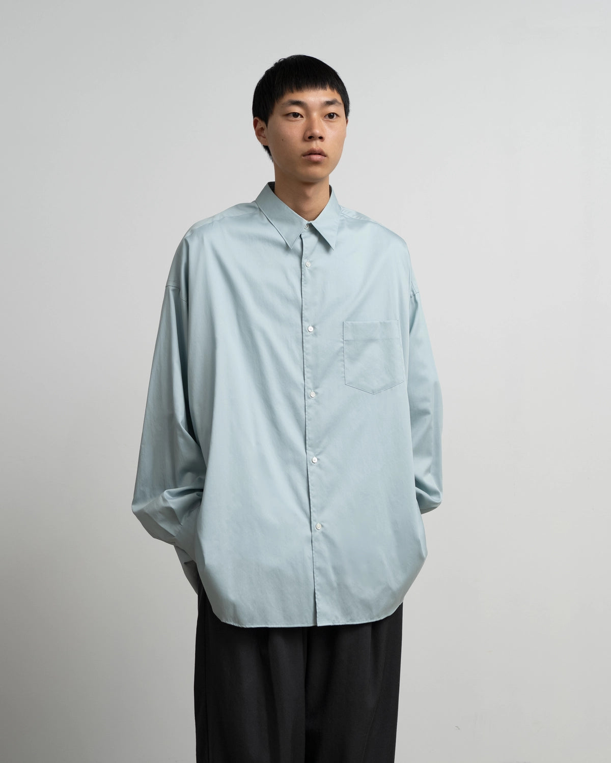 Graphpaper / Silicon Poplin Oversized Regular Collar Shirt (GM261-50180)