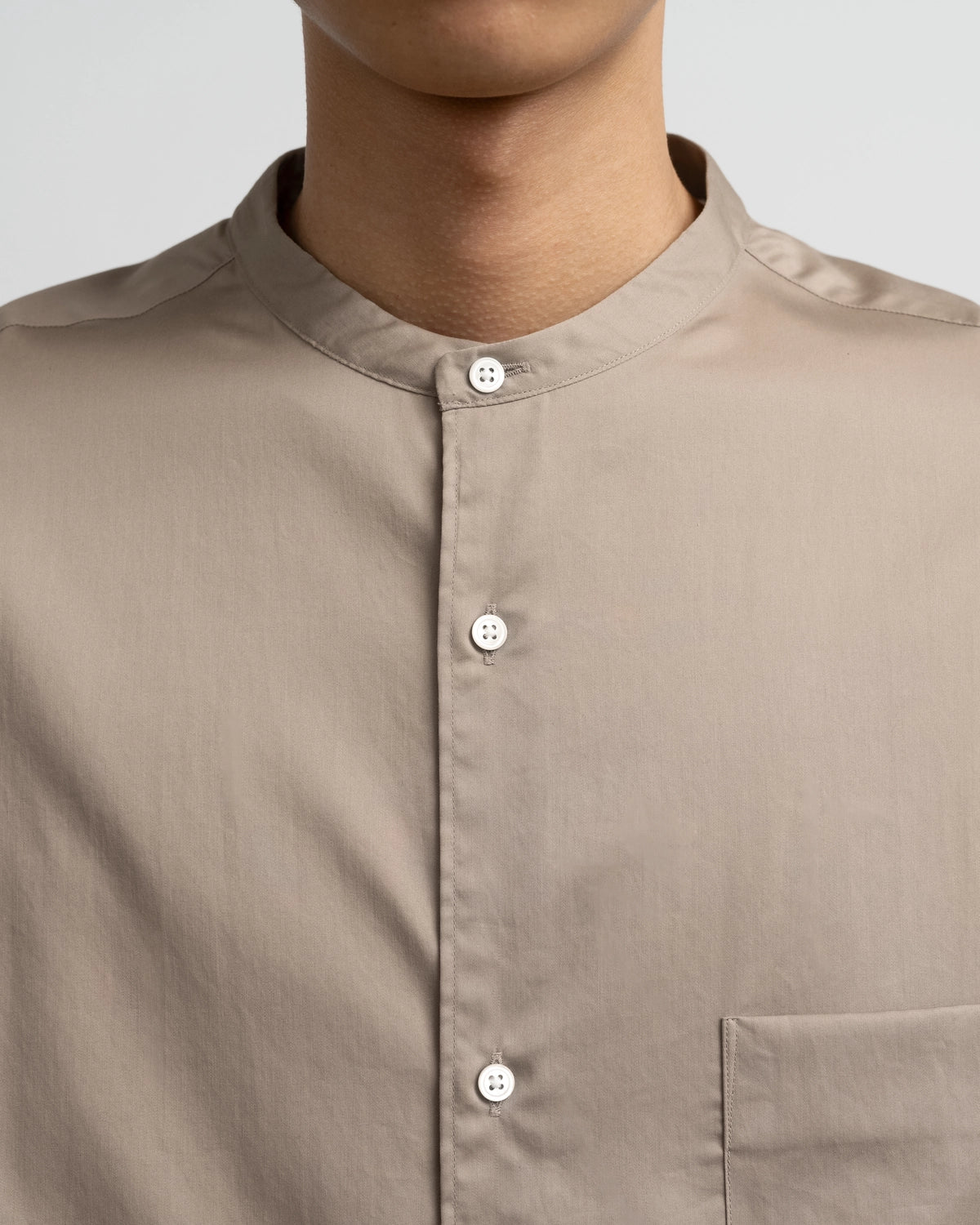 Graphpaper / Silicon Poplin Oversized Band Collar Shirt (GM261-50181)