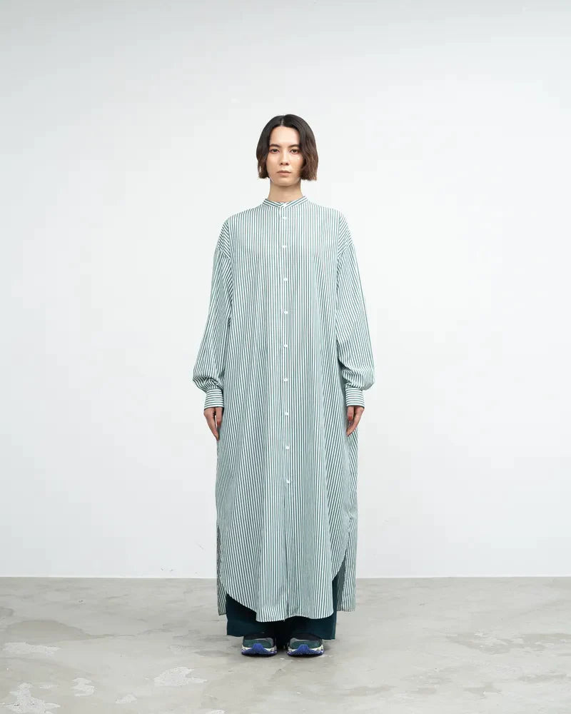 Graphpaper / Broad Band Collar Oversized Shirt Dress (GL241-60009STB) (24SS)