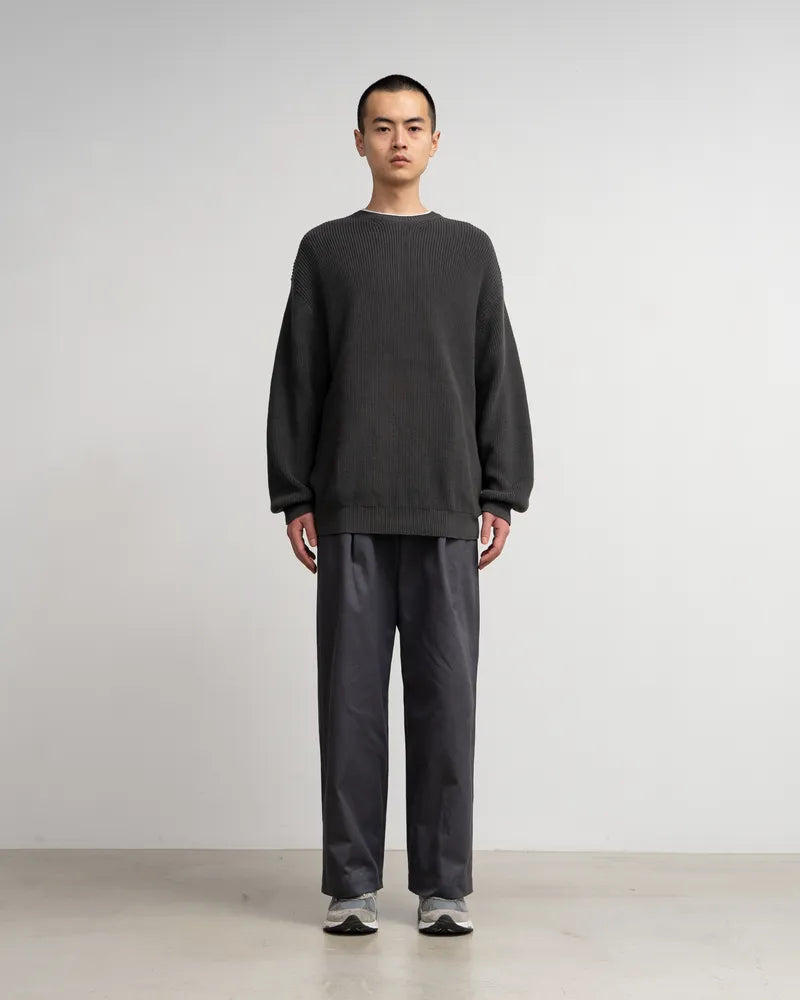 Graphpaper / Suvin Loose Rib Crew Neck Knit (GU241-80062B)
