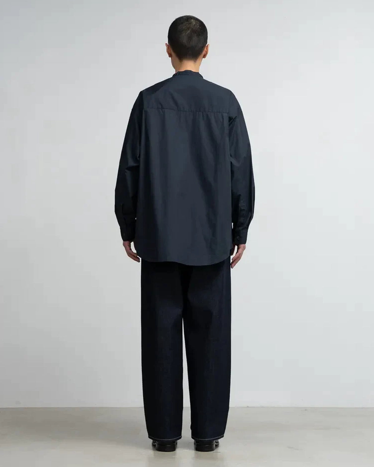 Graphpaper / Broad L/S Oversized Band Collar Shirt (GM253-50002B)