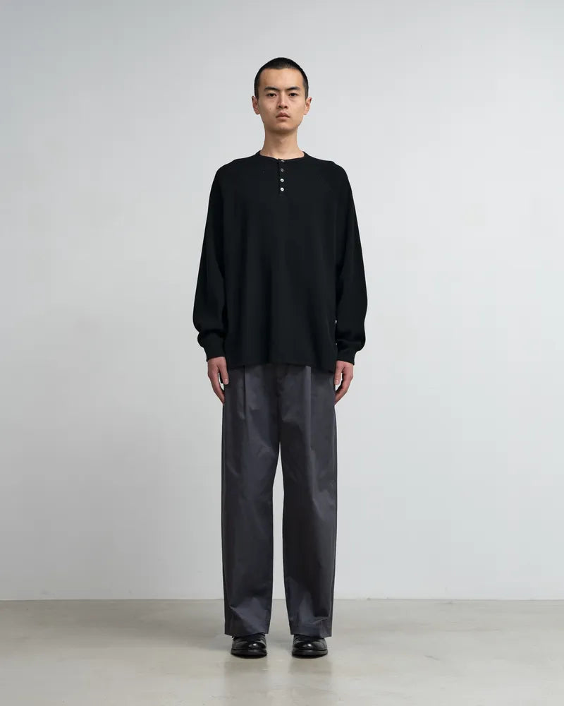 Graphpaper / Waffle L/S Henley Neck Tee (GU241-70136B)