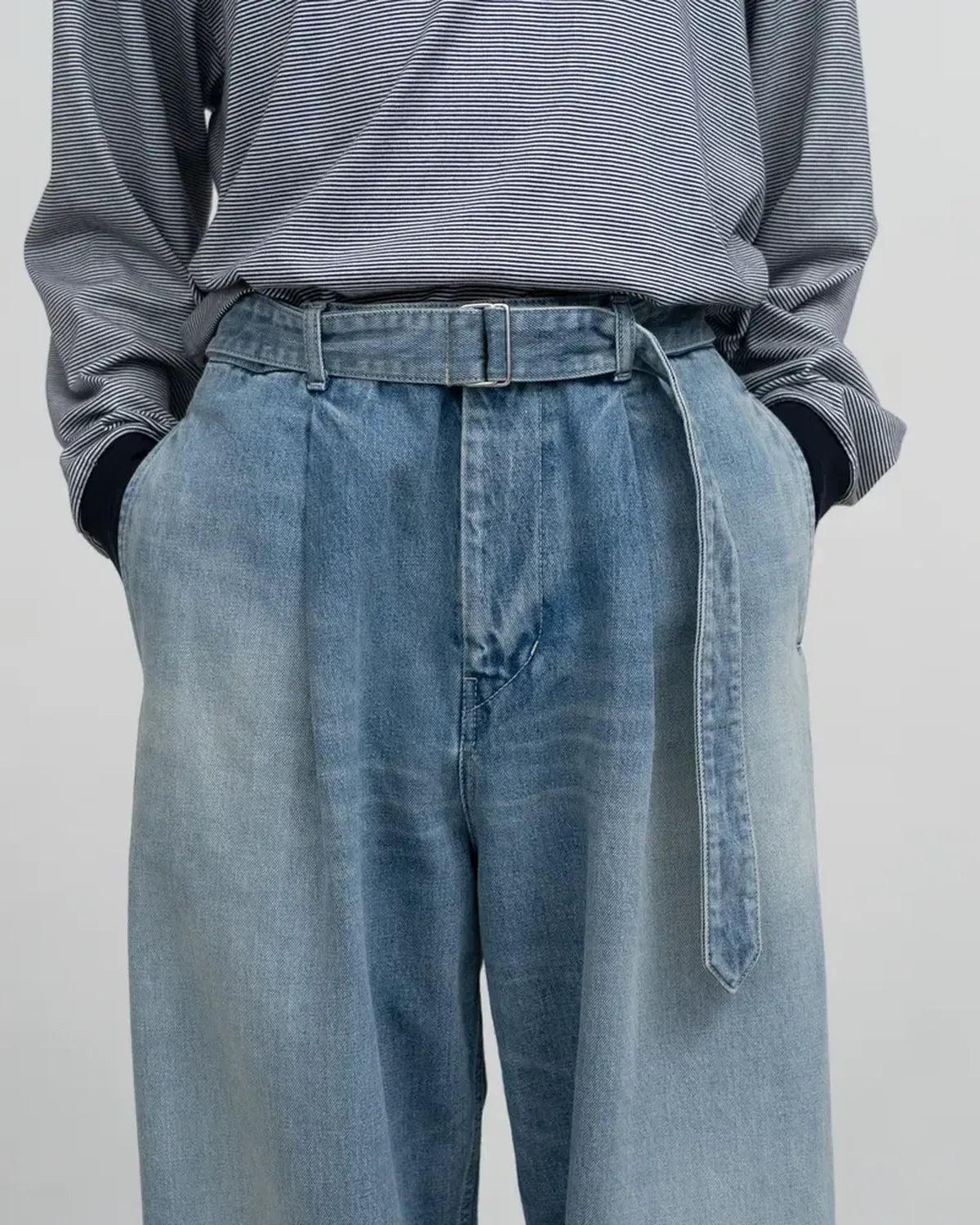 Graphpaper / Selvage Denim Belted Pants (GU253-40064LB)
