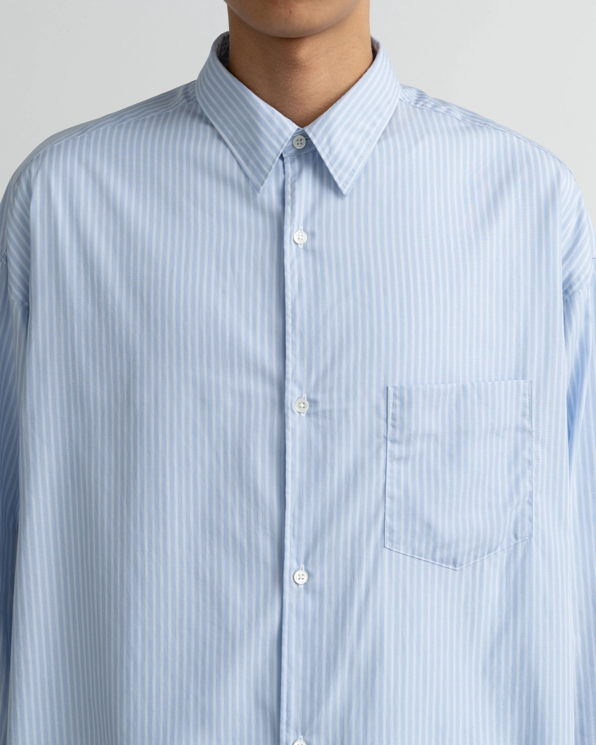 Graphpaper / Broad Stripe L/S Oversized Regular Collar Shirt (GM264-50025STB)