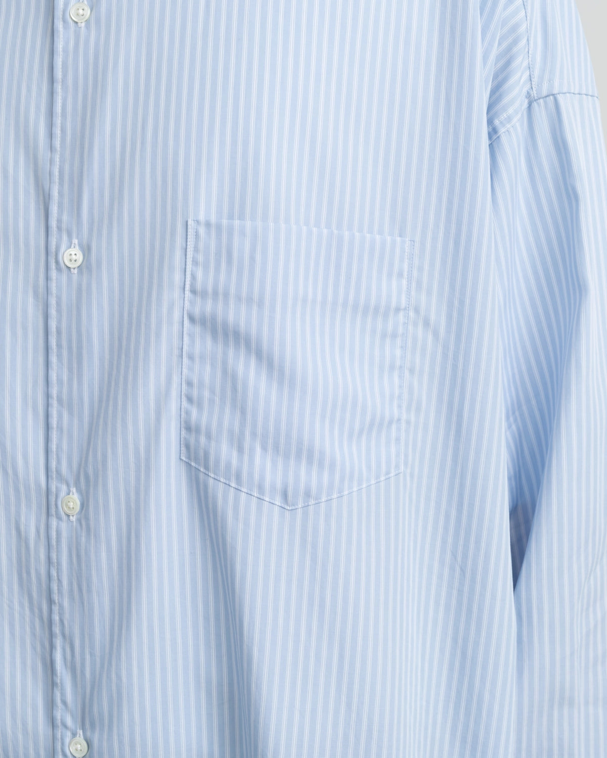 Graphpaper / Broad Stripe L/S Oversized Band Collar Shirt (GM264-50024STB)