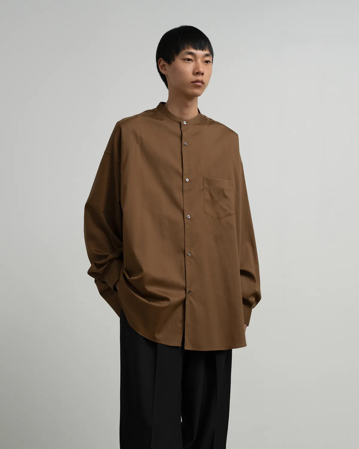 Graphpaper / Silicon Poplin Oversized Band Collar Shirt (GM263-50197)