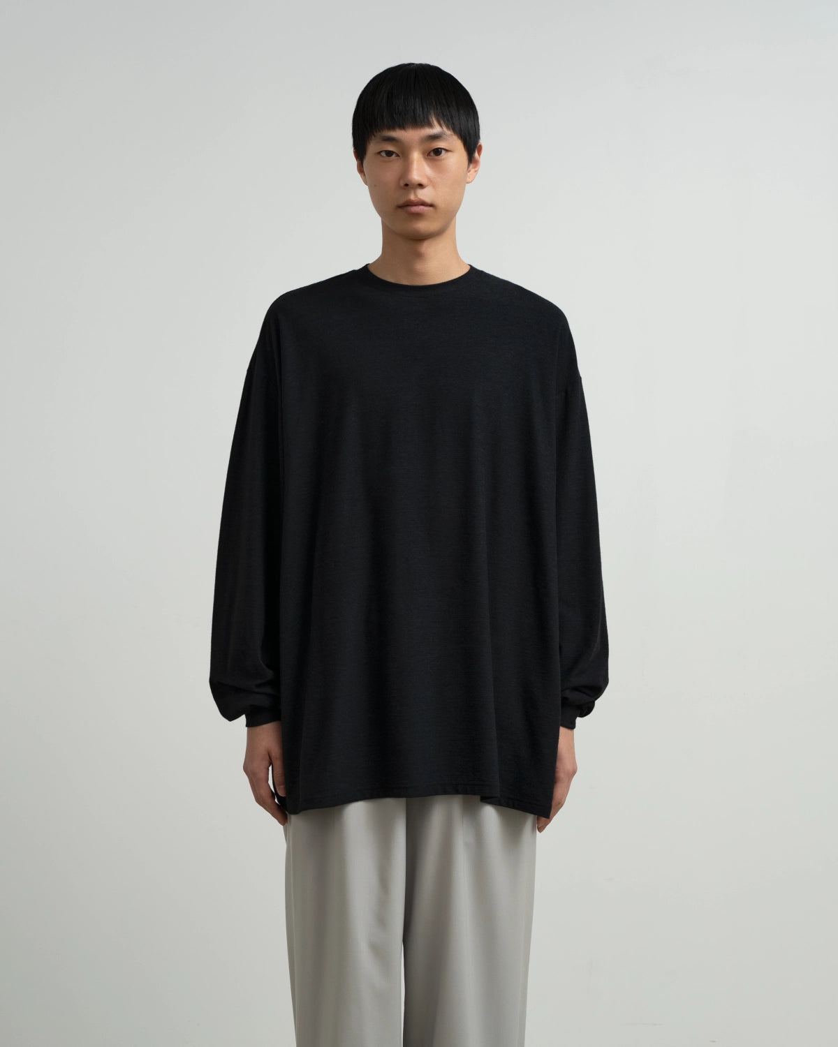 Graphpaper / Cotton Wool Ripple Crew Neck L/S Tee (GM263-70304)