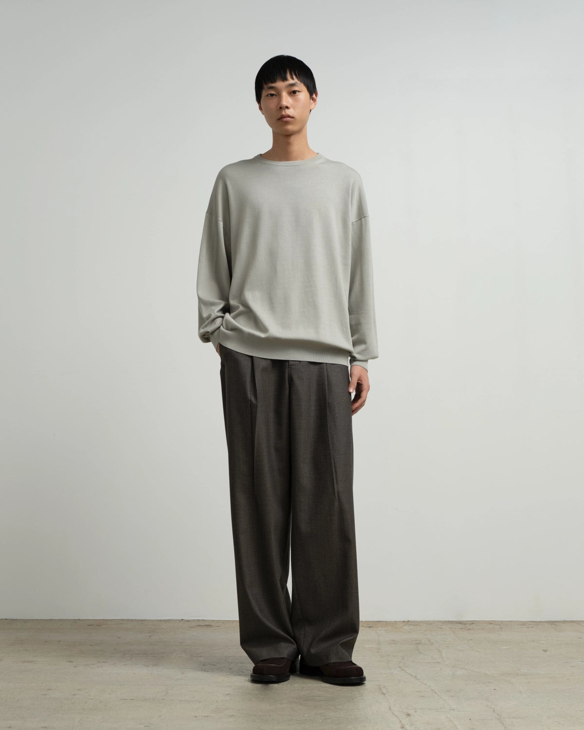 Graphpaper / High Gauge L/S Oversized Crew Neck Knit (GU263-80556C)