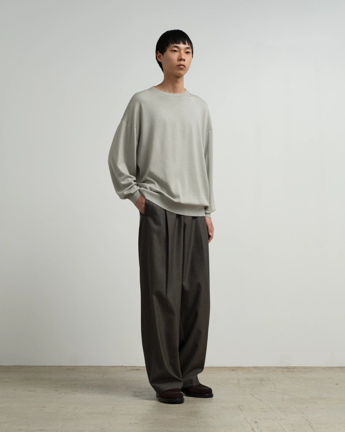Graphpaper / High Gauge L/S Oversized Crew Neck Knit (GU263-80556C)