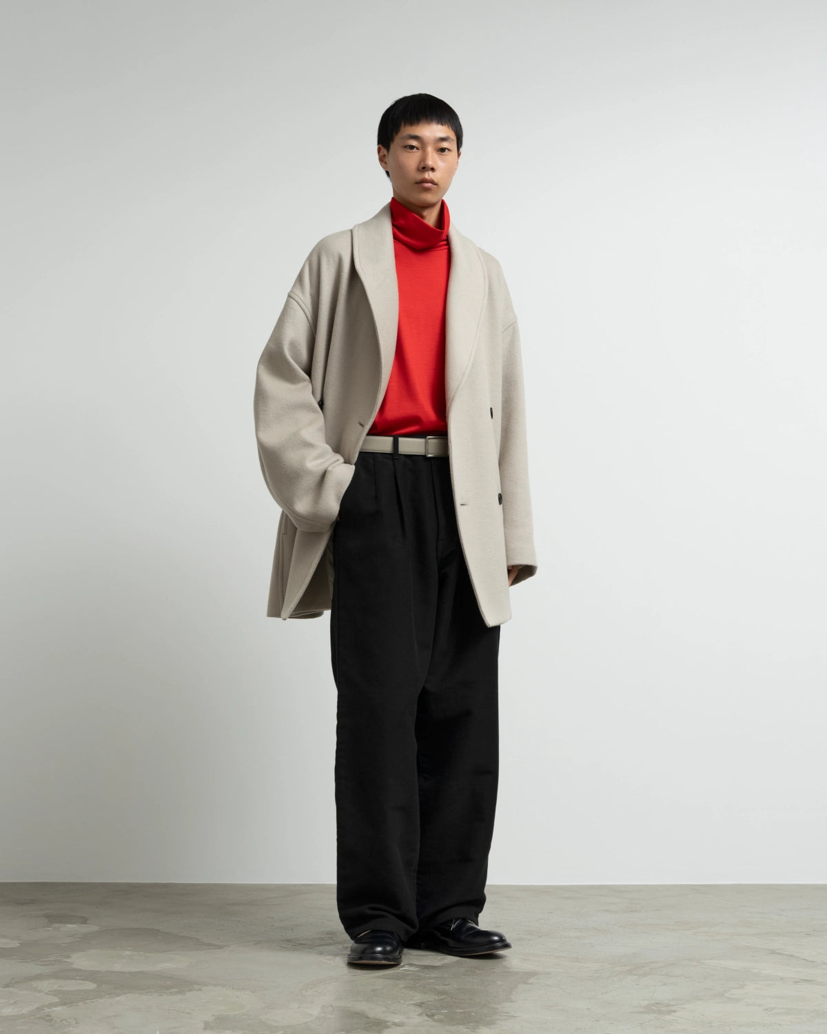 Graphpaper Re: (※Graphpaper NAGOYA EXCLUSIVE) / Fine Wool L/S Turtle Neck Tee (GM263-70641N)