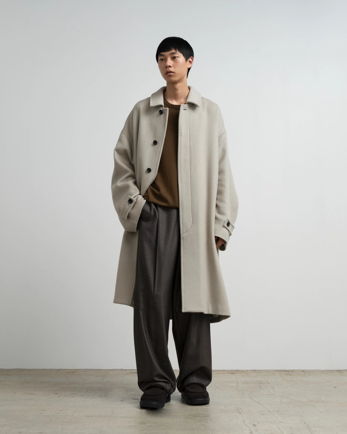 Graphpaper / Light Melton Oversized Coat (GU263-10420C)