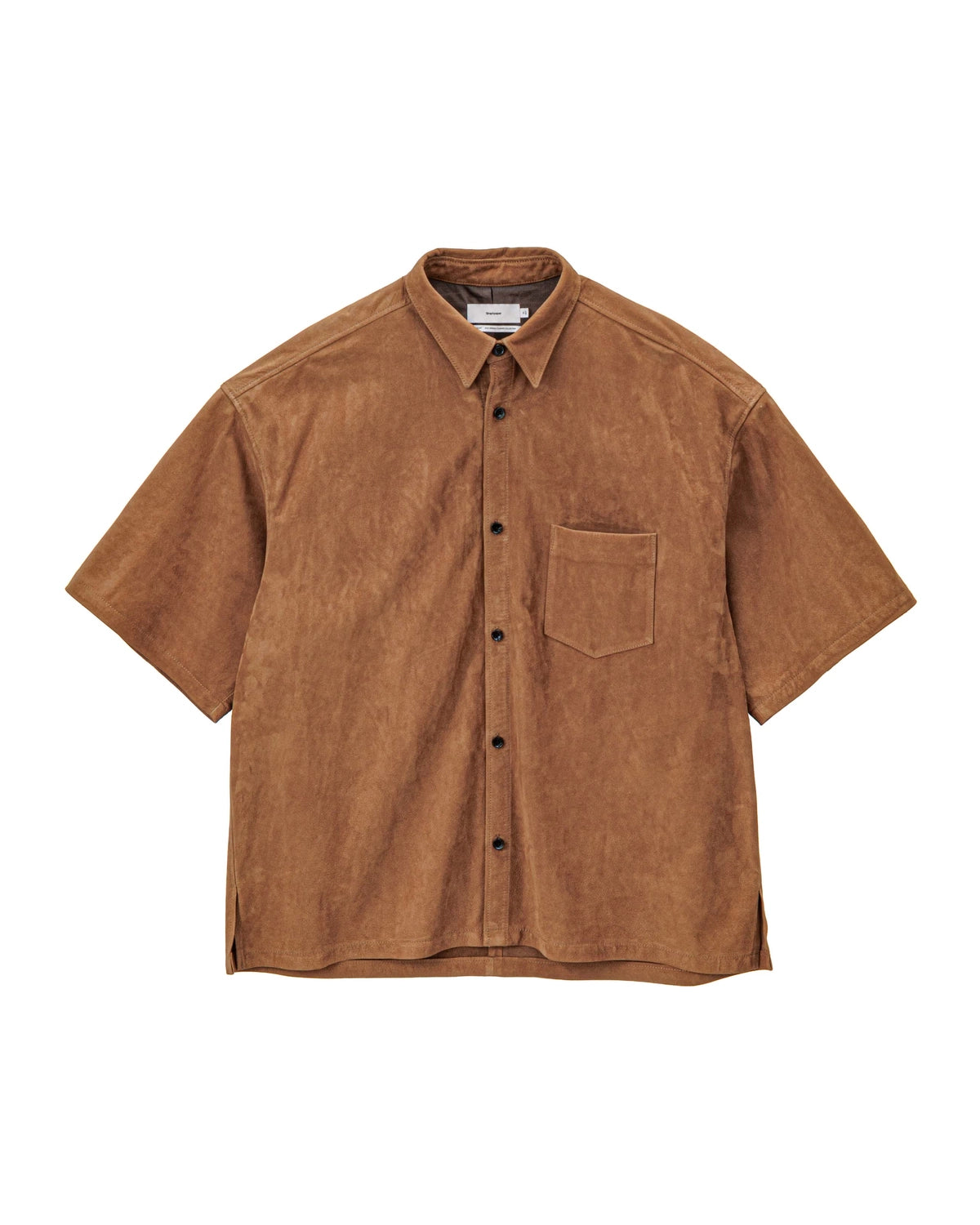 Graphpaper の Cow Nubuck Leather S/S Oversized Regular Collar Shirt (GU261-50407)