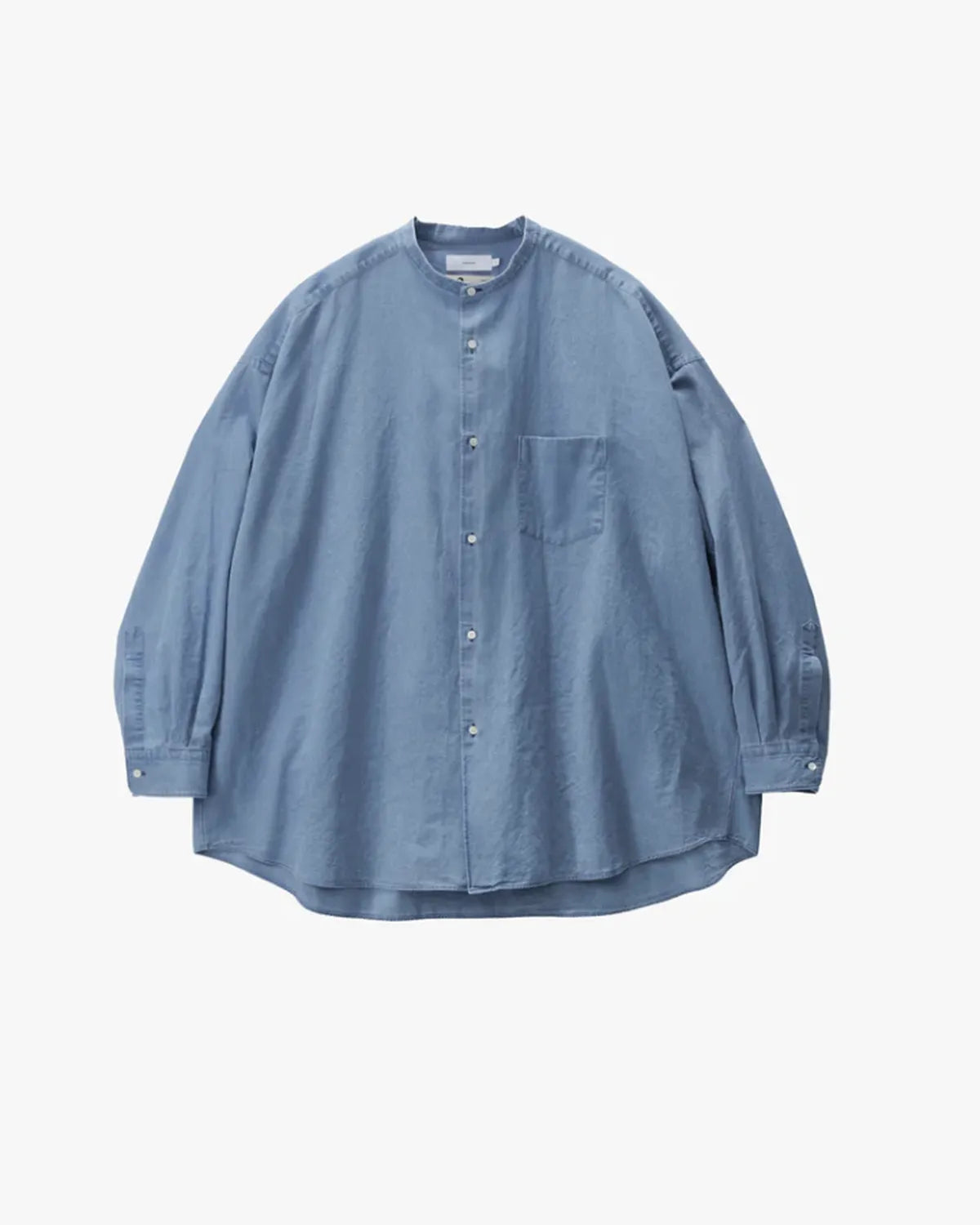 Graphpaper の SIDOGRAS indigo Poplin L/S Oversized Band Coallar Shirt (GM252-50046)
