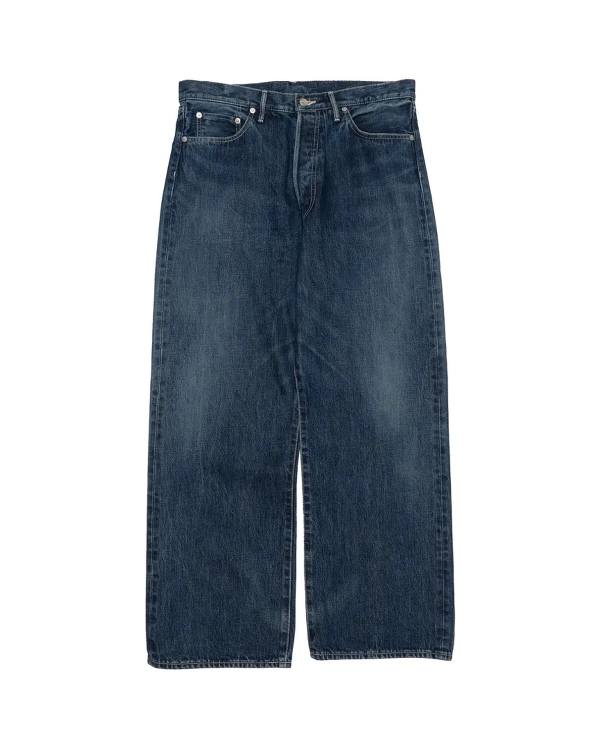 Graphpaper の Selvage Denim Five Pocket Wide Straight Pants (GU253-40059DB)