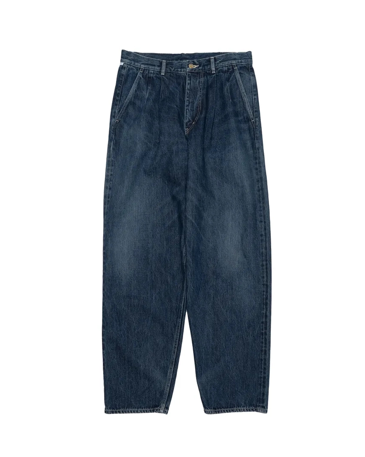 Graphpaper の Selvage Denim Two Tuck Tapered Pants (GU253-40060DB)