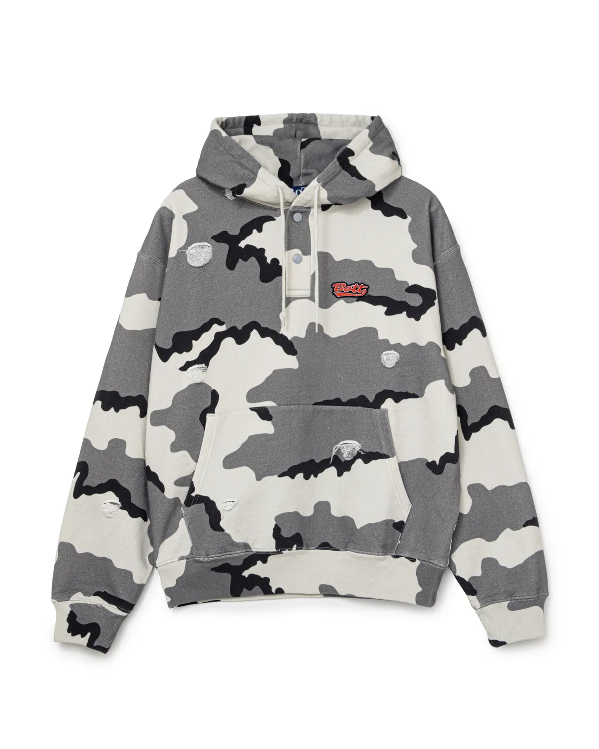 BoTT / Henley-Neck Camo Hoodie