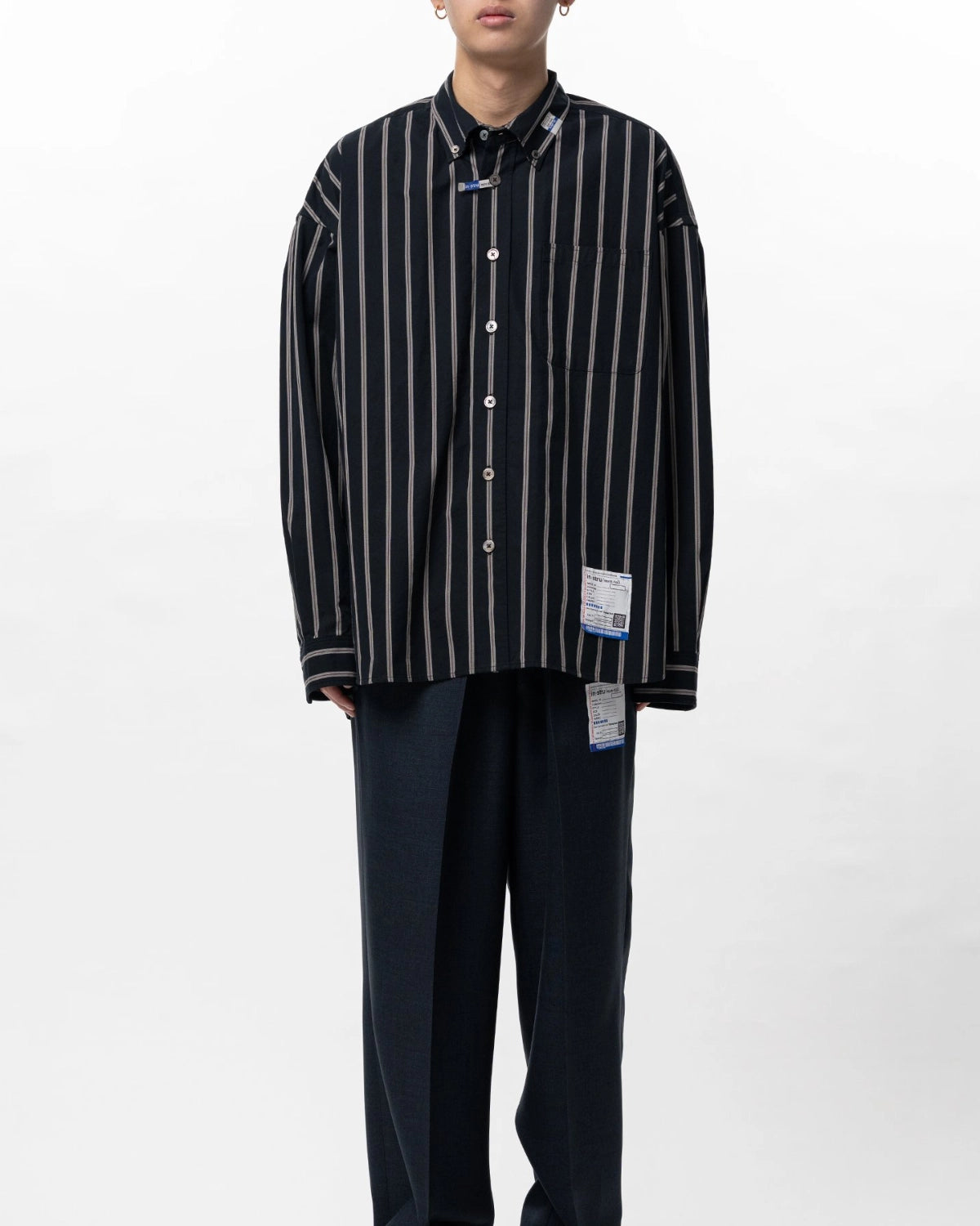 Maison MIHARA YASUHIRO in・stru(men-tal). / Cotton High Density Stripe Long-sleeve Shirt (I16SH111)