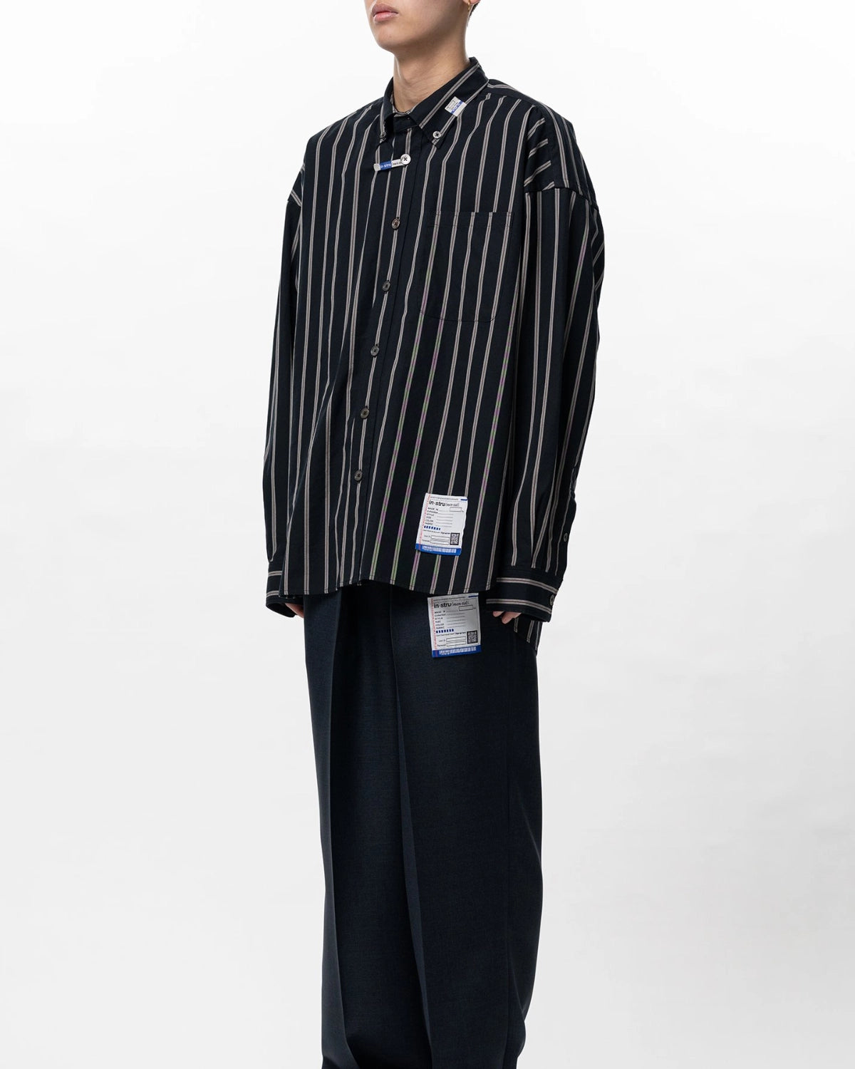 Maison MIHARA YASUHIRO in・stru(men-tal). / Cotton High Density Stripe Long-sleeve Shirt (I16SH111)