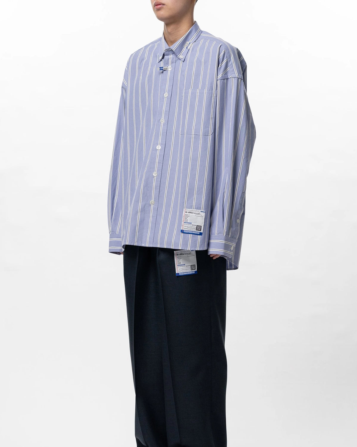 Maison MIHARA YASUHIRO in・stru(men-tal). / Cotton High Density Stripe Long-sleeve Shirt (I16SH111)