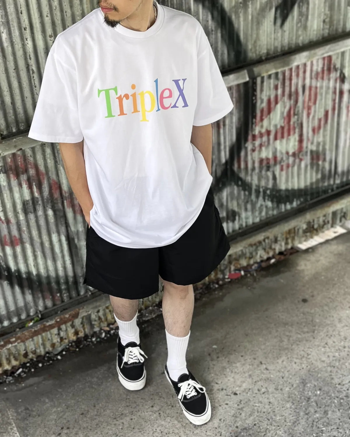 GOD SELECTION XXX / "TripleX" Multi-Color Logo Tee (GX-S26-ST-09)
