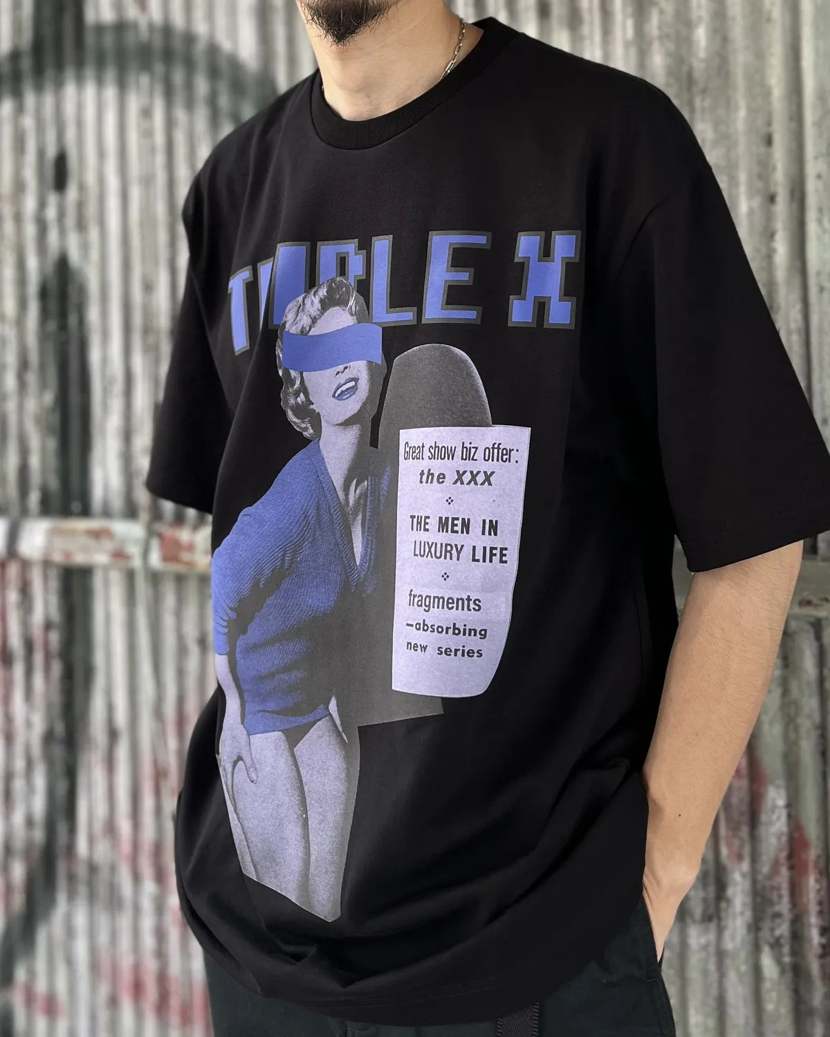 GOD SELECTION XXX / "TRIPLEX" Block Letter Logo Photo Tee (GX-S26-ST-10)