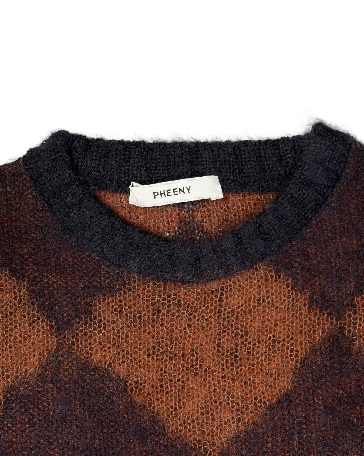 PHEENY / Kid Mohair Diamond Check Crop Top (PA26-KT02)