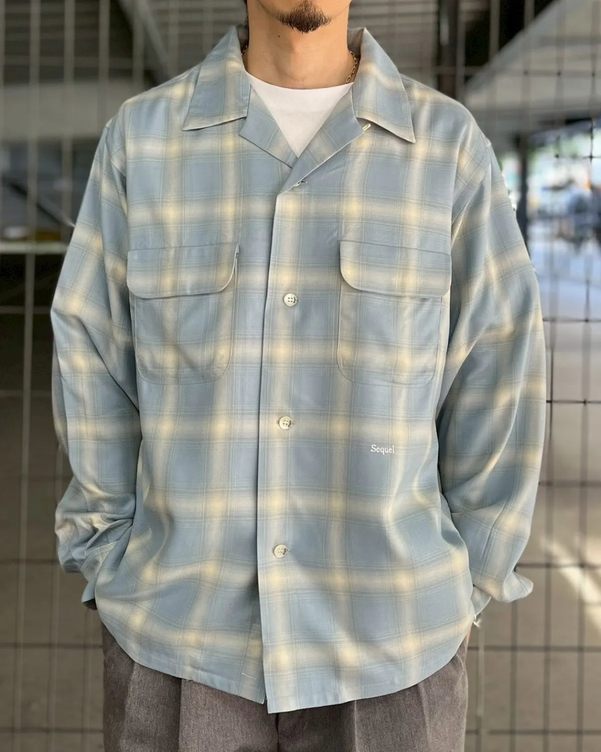 SEQUEL / OMBRE CHECK LONG SLEEBE SHIRT (SQ-26SS-SH-02)