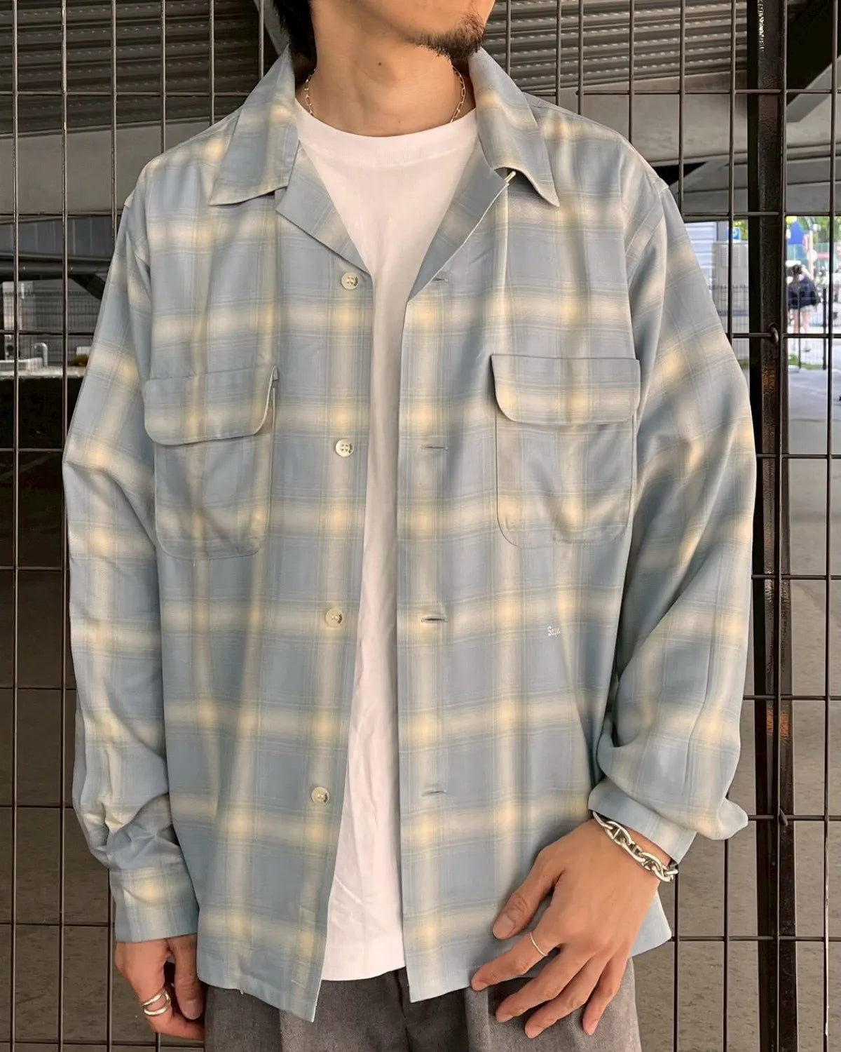 SEQUEL / OMBRE CHECK LONG SLEEBE SHIRT (SQ-26SS-SH-02)
