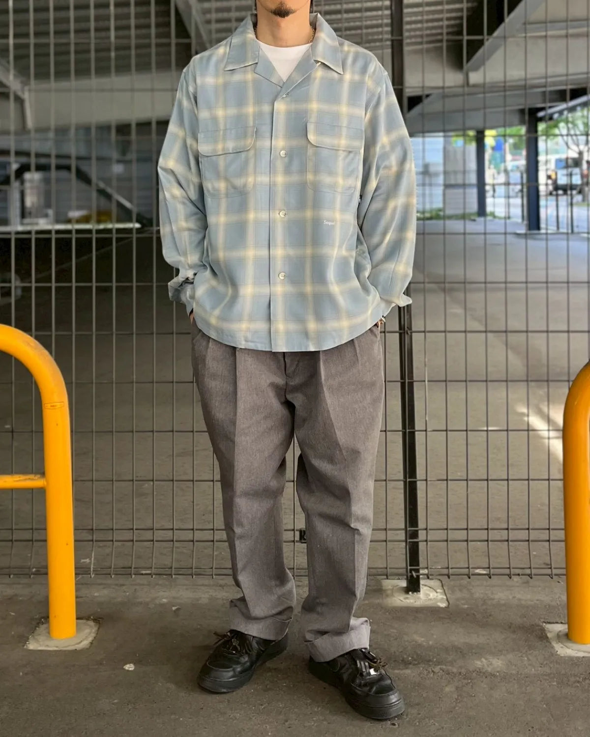 SEQUEL / OMBRE CHECK LONG SLEEBE SHIRT (SQ-26SS-SH-02)