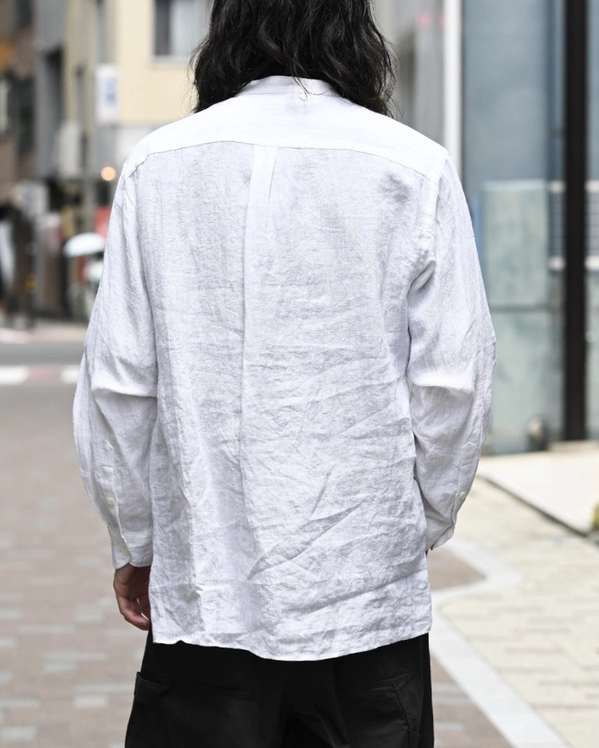 blurhms / Linen Band-collar Shirt (BHS25F021)