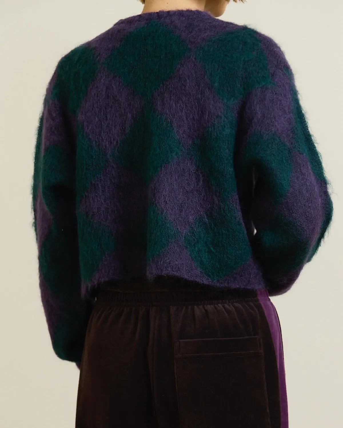 PHEENY / Kid Mohair Diamond Check Crop Top (PA26-KT02)