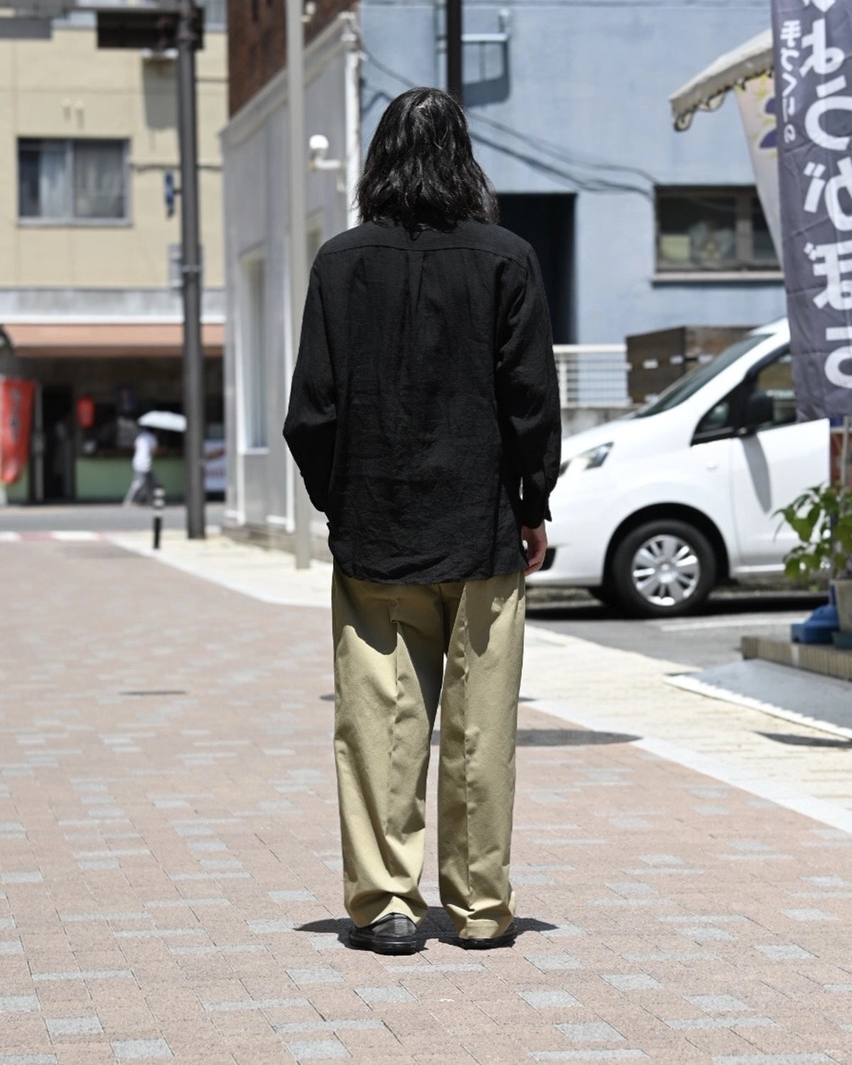blurhms / Linen Band-collar Shirt (BHS25F021)