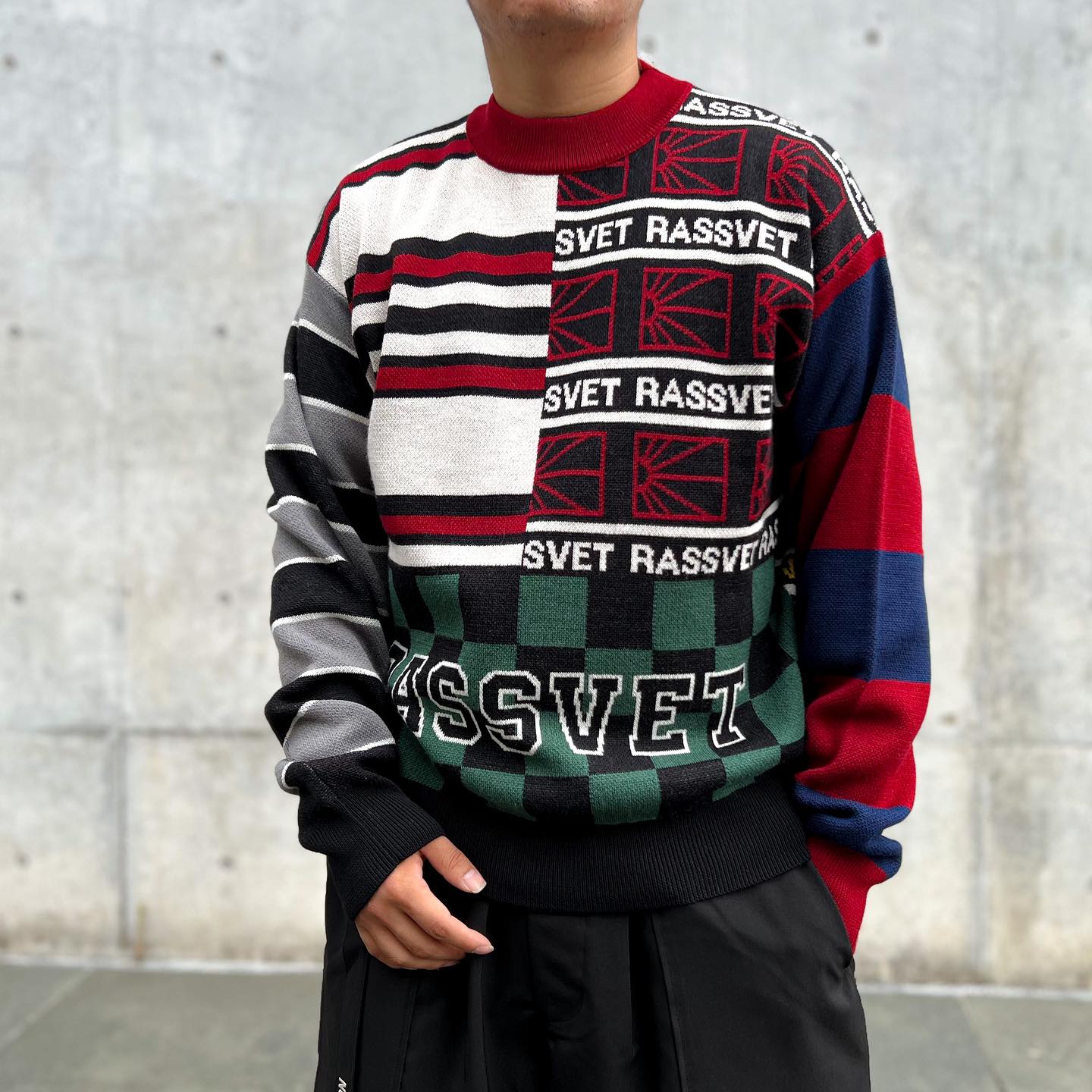 RASSVET/MULTI PANEL CREWNECK JUMPER